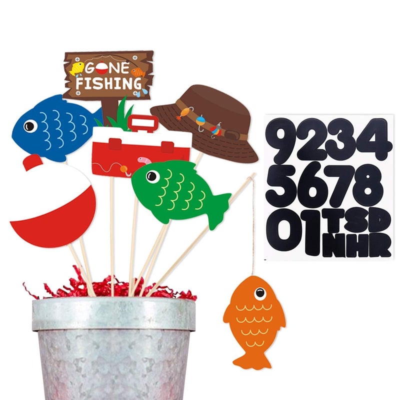 Yaaaaasss! 21Pcs Gone Fishing Party Decorations The Big One Fishing Theme Table Centerpieces Little Fisherman Table Toppers for Ofishally One Birthday Party Favor - Image 5